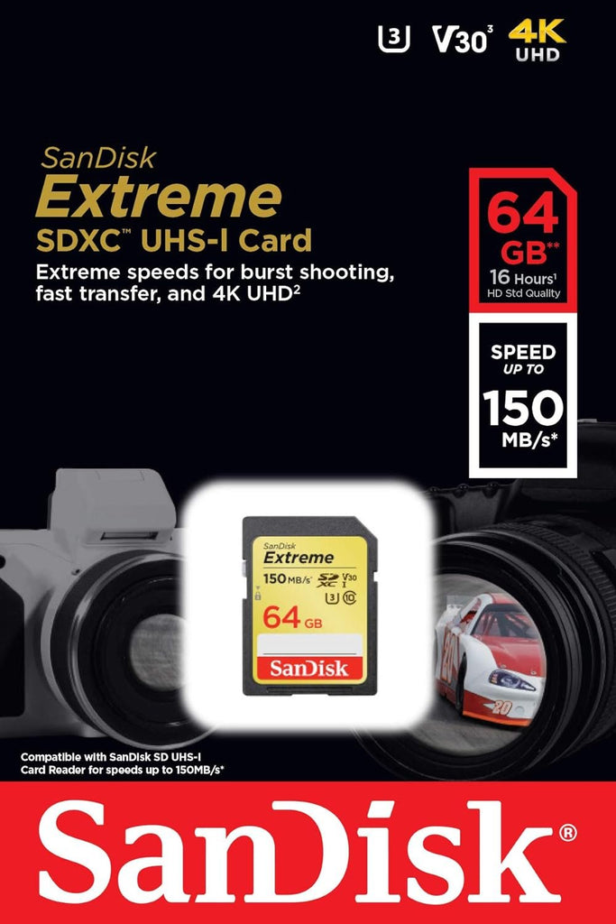 SANDISK SD 64gb EXTREME 150 Mb/s image 1