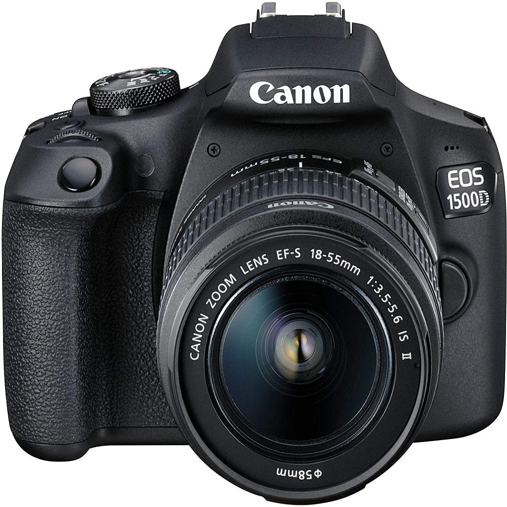 Canon EOS 1500D 24.1MP Digital SLR Camera (Black) with 18-55 and 55-250mm is II Lens image 1