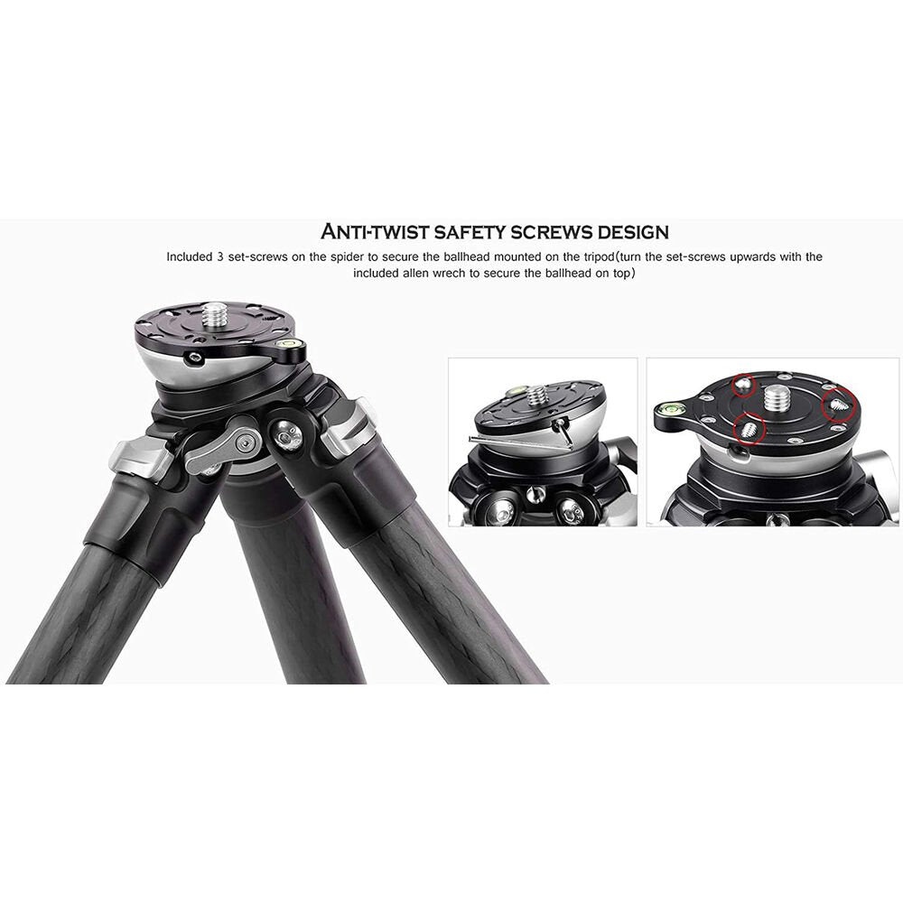 Leofoto LS-365CEX Ranger Series Carbon Fiber Tripod with 15° Leveling Base image 2