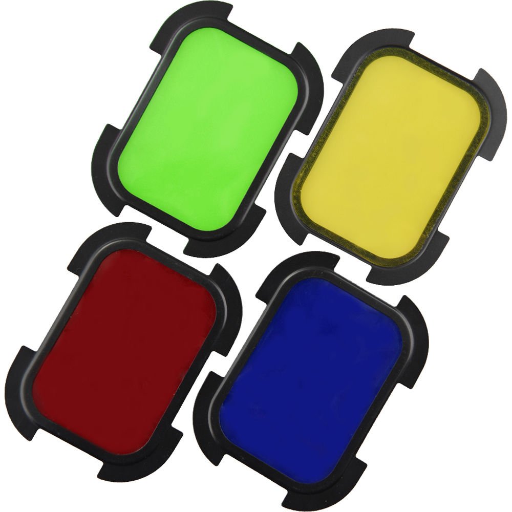 Godox Barndoor Kit with 4 Color Gels for AD200 Speedlight Head image 3