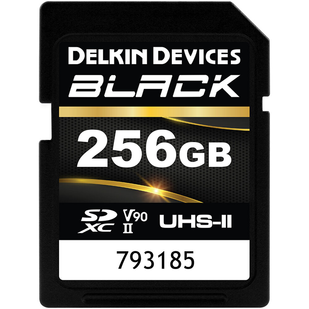 Delkin 256GB BLACK UHS-II SDXC Memory Card image 0