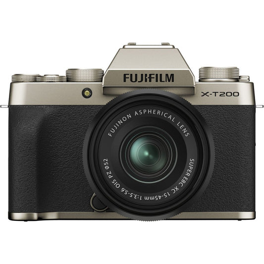 FUJIFILM X-T200 Mirrorless Digital Camera with 15-45mm Lens (Champagne Gold) image 0