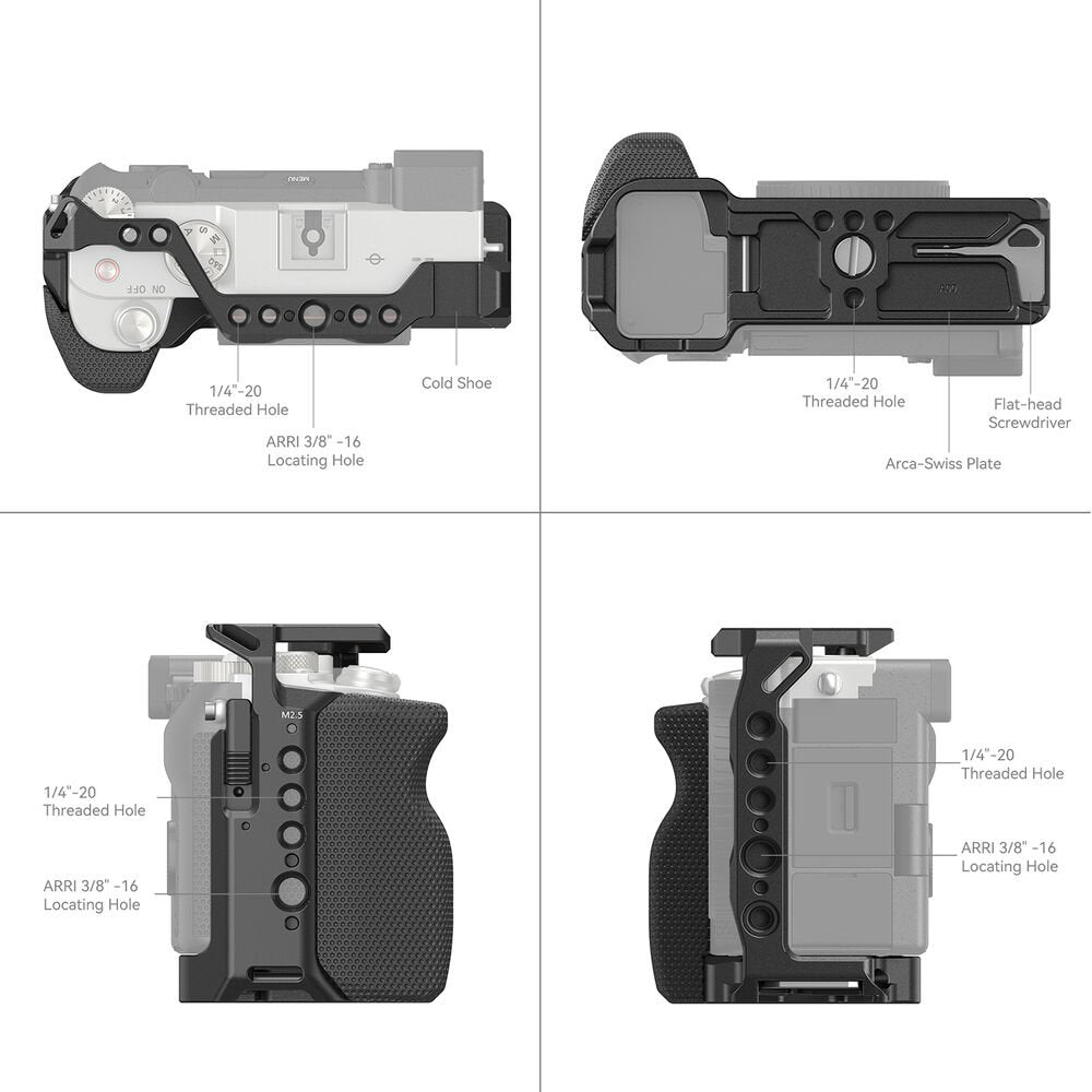 SmallRig Camera Cage with Side Handle for Sony a7C Camera image 2