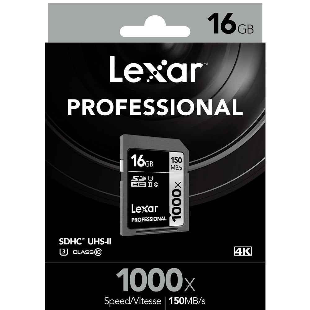 Lexar 16GB Professional 1000x UHS-II SDHC Memory Card image 2