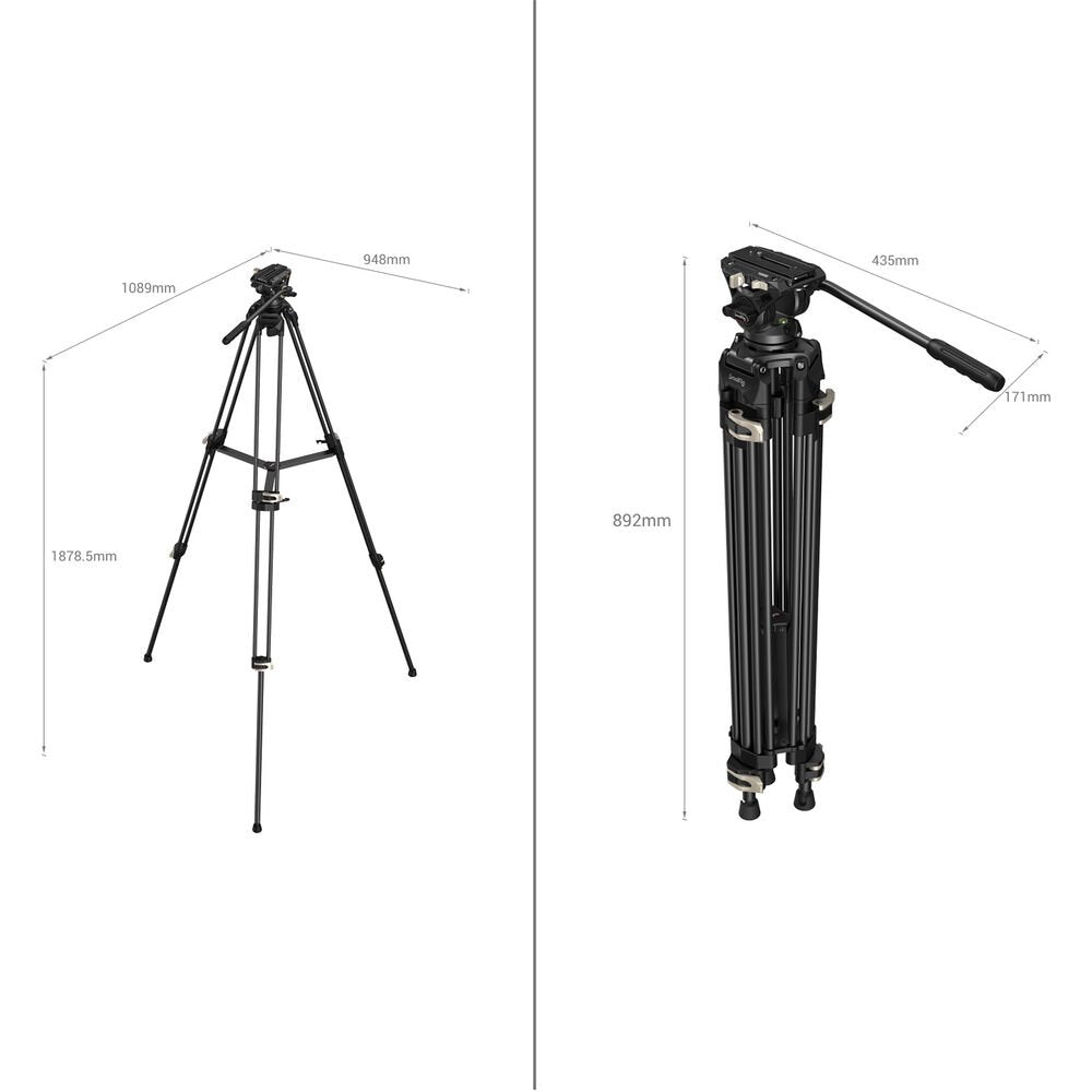 SmallRig AD-01 Heavy-Duty Tripod with Fluid Head image 2