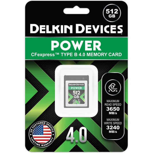 Delkin 512GB POWER 4.0 CFexpress Type B Memory Card image 1