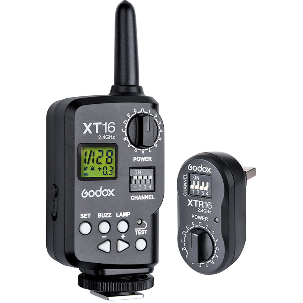 Godox XT-16 Wireless Power-Control Flash Trigger 2.4G (Transmitter and Receiver) image 0
