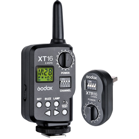 Godox XT-16 Wireless Power-Control Flash Trigger 2.4G (Transmitter and Receiver) image 0