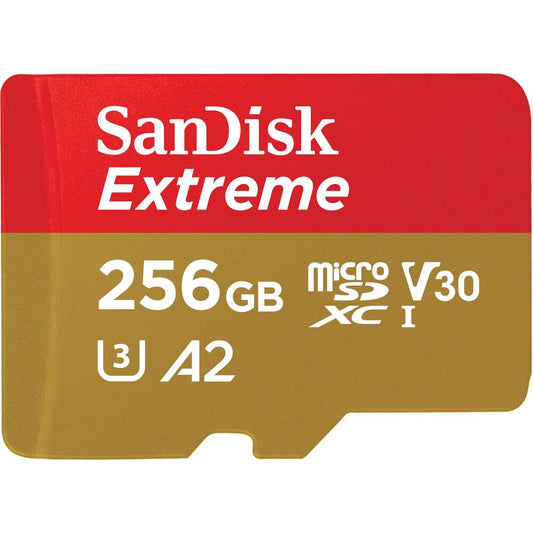 SanDisk 256GB Extreme UHS-I microSDXC Memory Card with SD Adapter image 0
