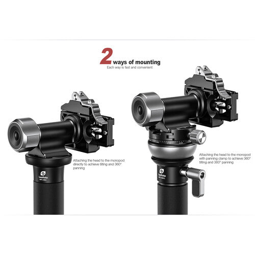 Leofoto MPG-01L Monopod Head Side Mount with Arca-Type QR Clamp and Plate image 2