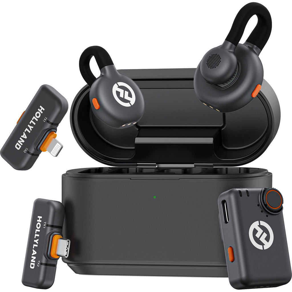 Hollyland LARK M2S Ultimate Combo 2-Person Wireless Microphone System for Cameras and Mobile Devices (2.4 GHz, Space Gray) image 0