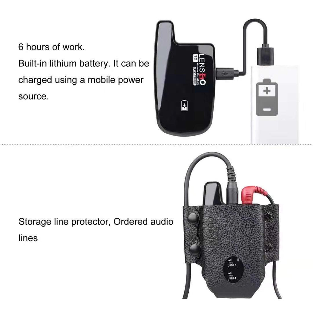 LENSGO LWM-308C Dual-Channels Lavalier Wireless Microphone - 2 Transmitter & 1 Receiver image 5