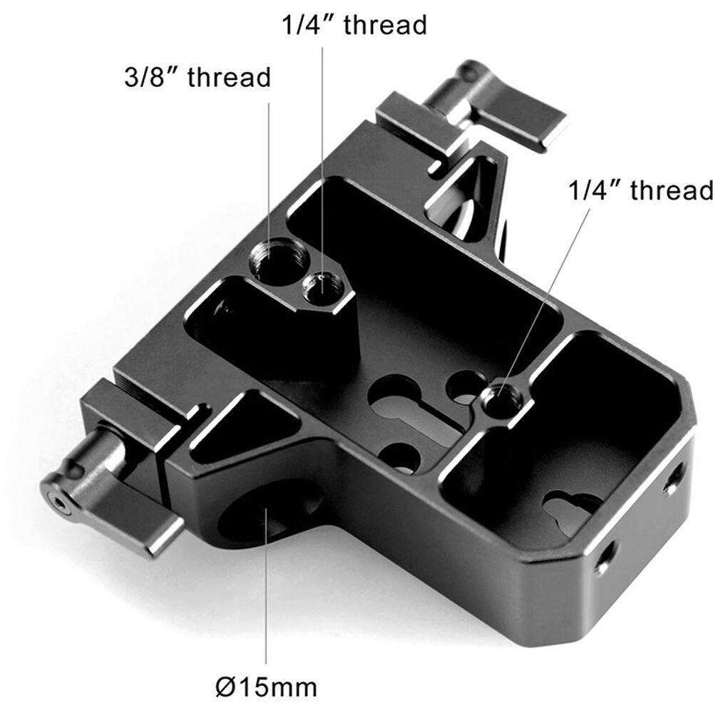 SmallRig Compact Camera Baseplate with 15mm LWS Rod Clamp image 2