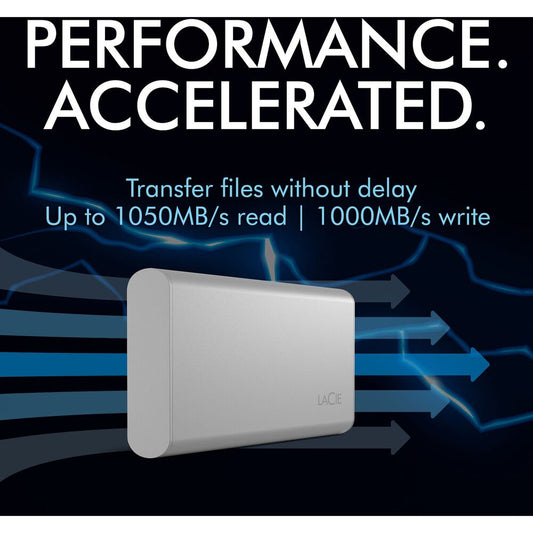 LaCie 500GB Portable USB 3.1 Gen 2 Type-C External SSD v2 image 1