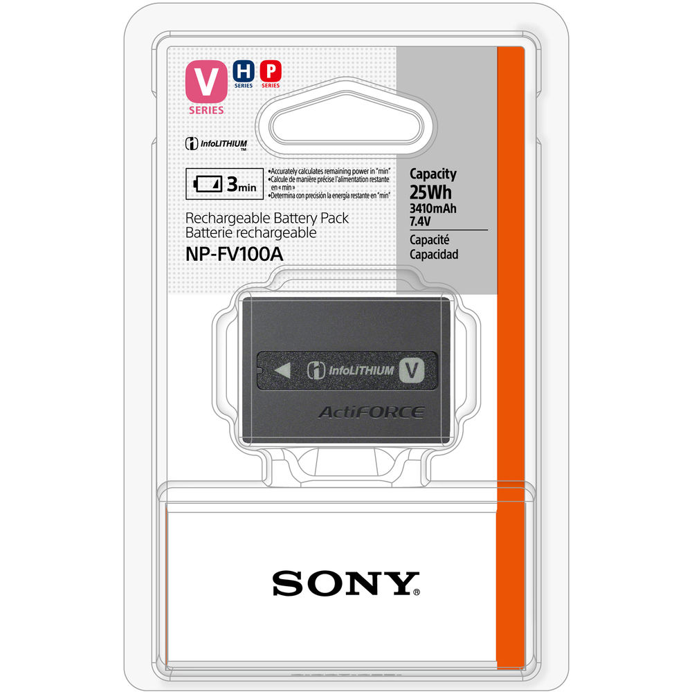 Sony NP-FV100A V-Series Rechargeable Battery Pack (3410mAh, 6.8-8.4V) image 2