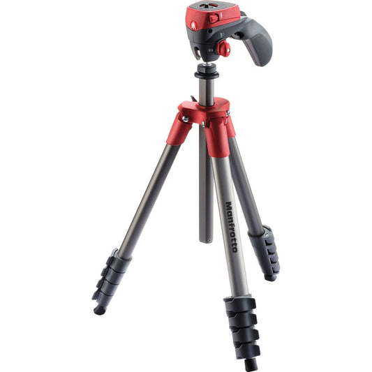 Manfrotto Compact Action Aluminum Tripod (Red) image 0