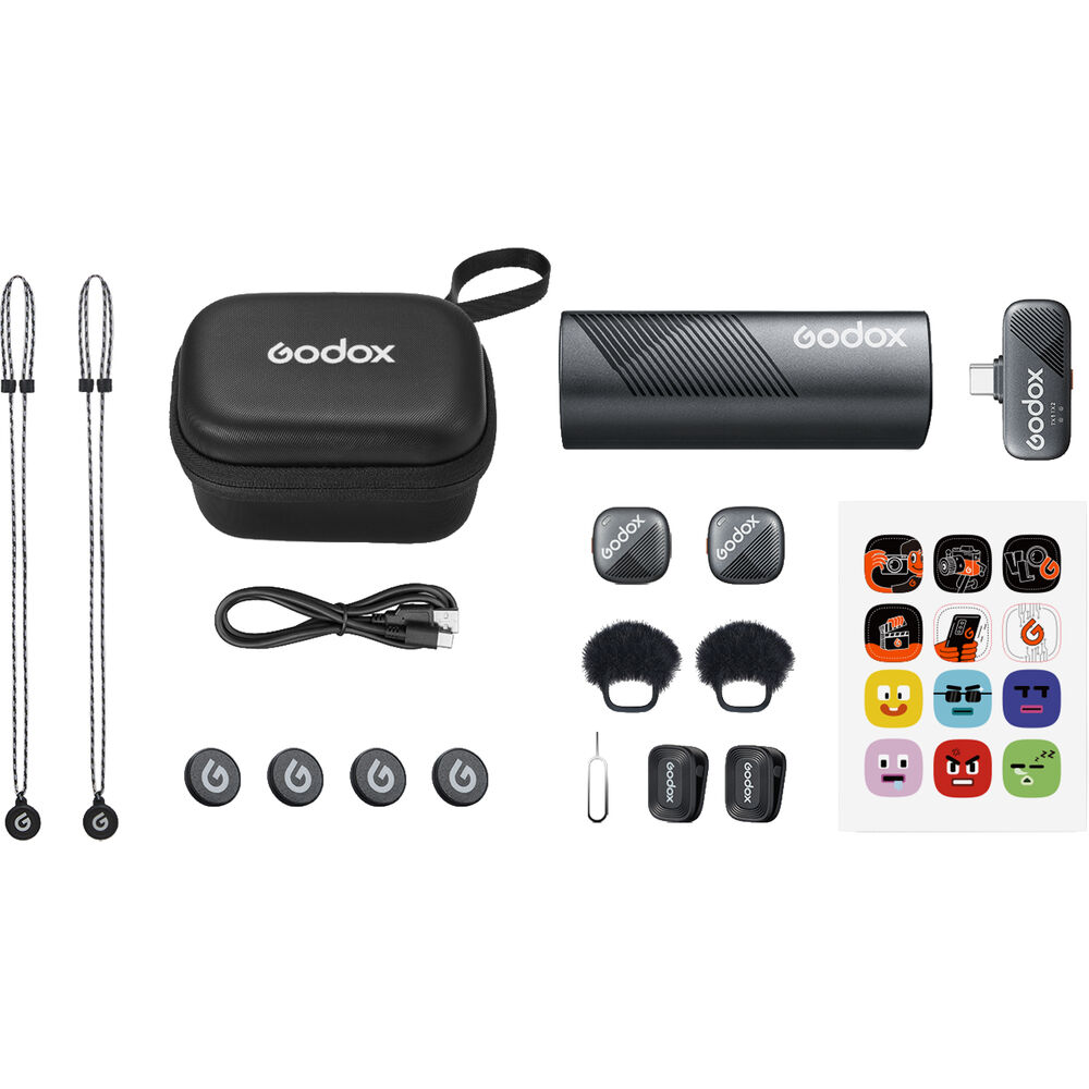 Godox Cube-S 2-Person Wireless Microphone System with USB-C Connector for Mobile Devices (2.4 GHz) image 0