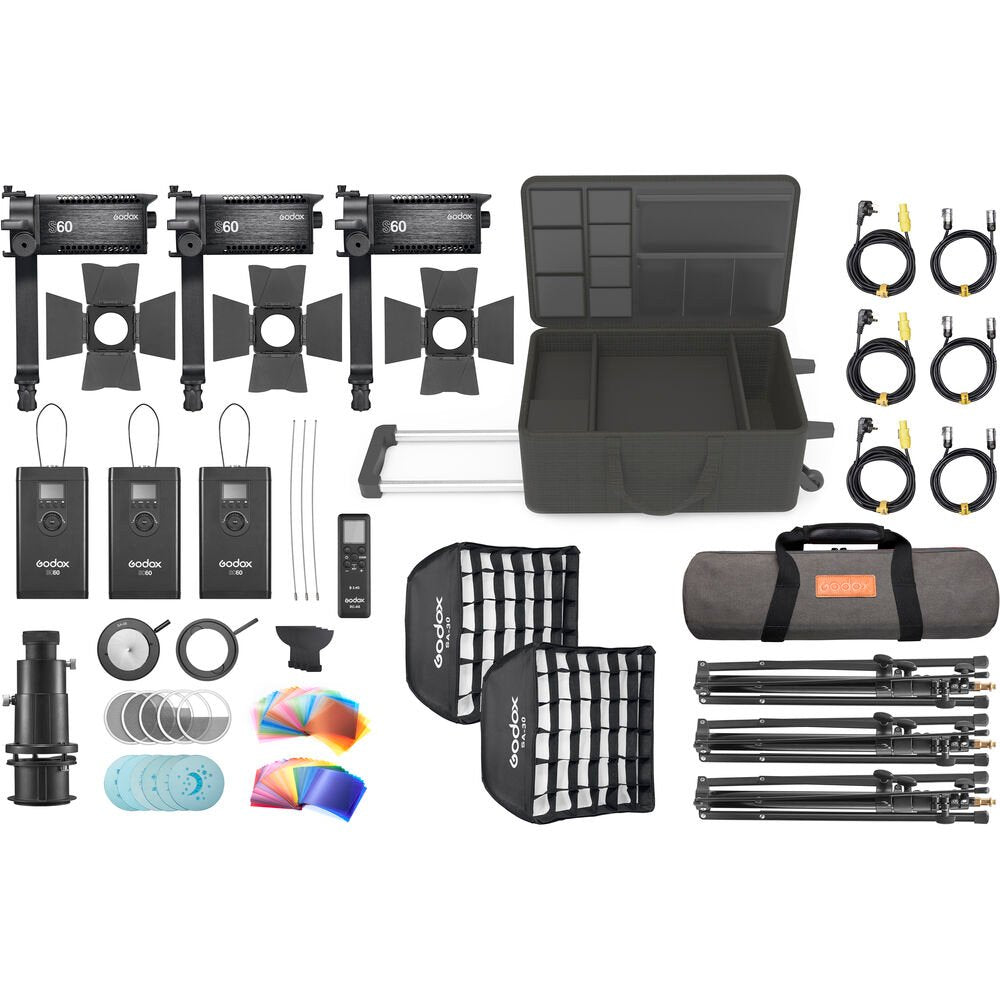 Godox S60 LED Focusing 3-Light Kit image 0