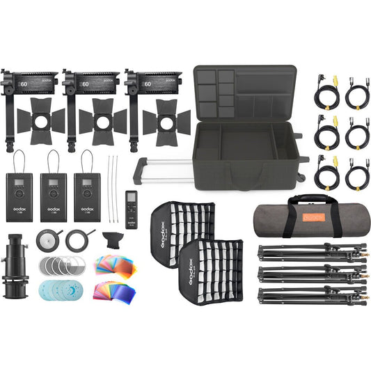 Godox S60 LED Focusing 3-Light Kit image 0
