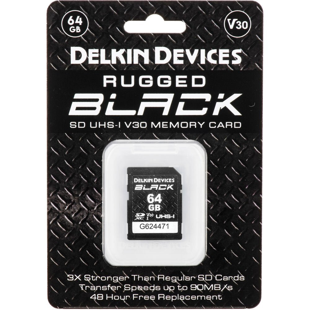 Delkin Devices 64GB BLACK UHS-I SDXC Memory Card image 1