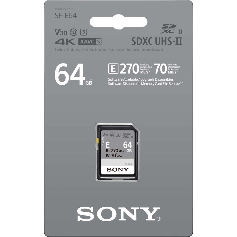 Sony 64GB SF-E Series UHS-II SDXC Memory Card image 1