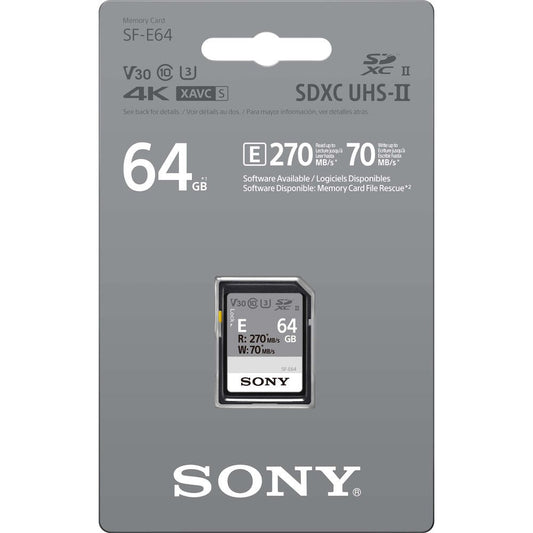 Sony 64GB SF-E Series UHS-II SDXC Memory Card image 1