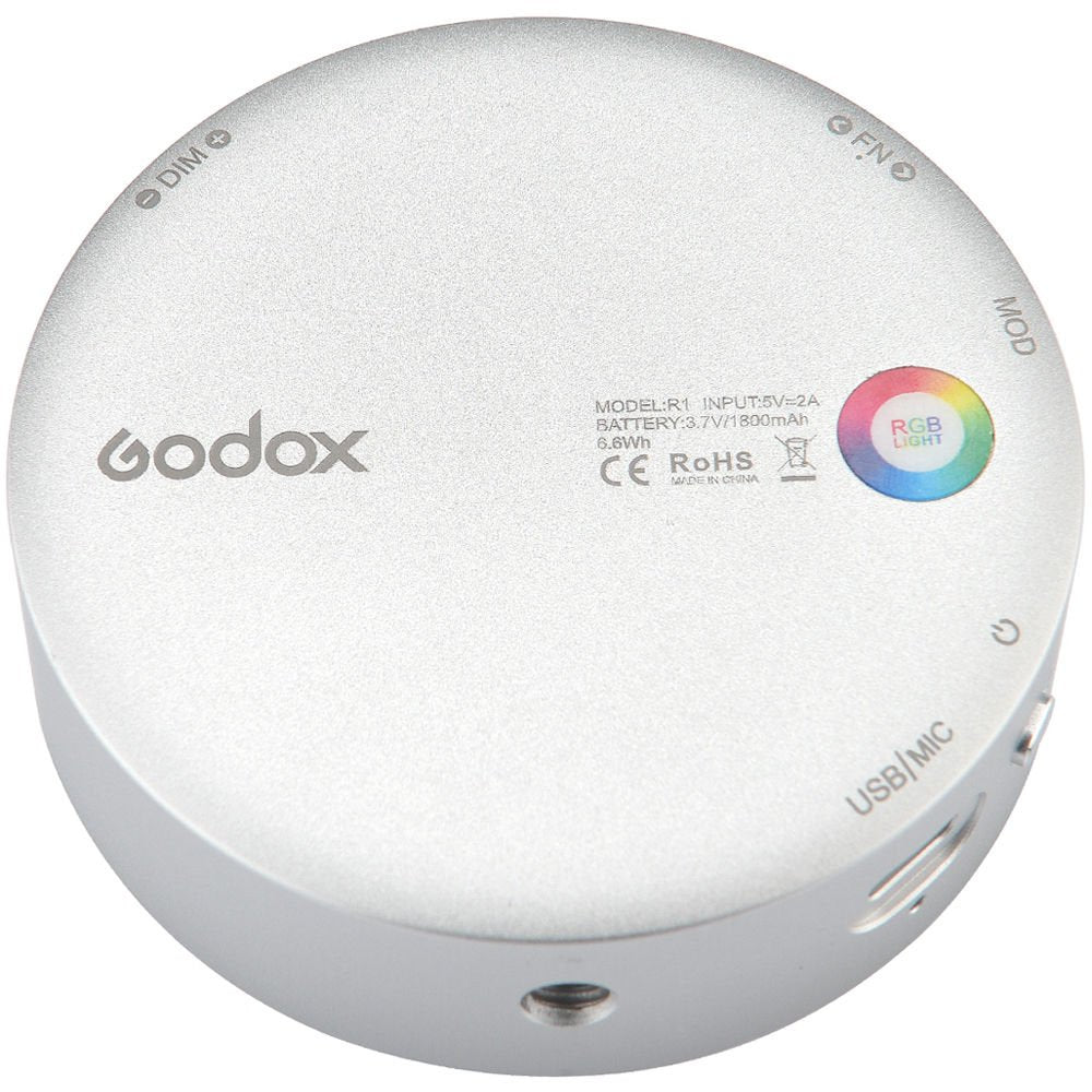 Godox Round Mini RGB LED Magnetic Light (Silver) image 2