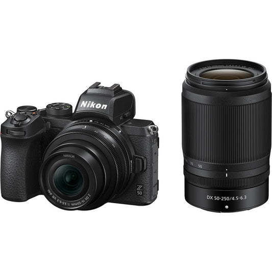 Nikon Z50 Mirrorless Camera with 16-50mm and 50-250mm Lenses image 0