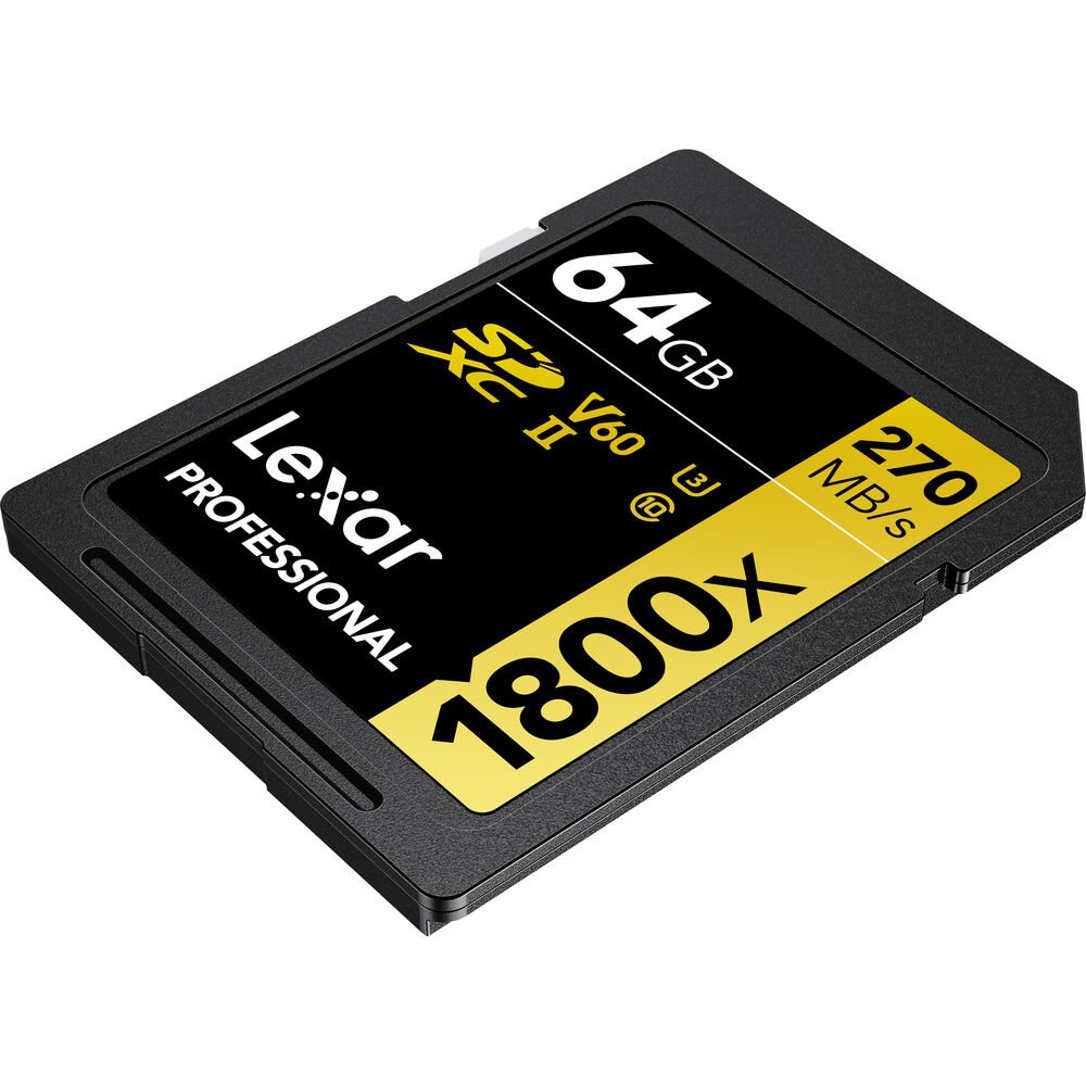 Lexar 64GB Professional 1800x UHS-II SDXC Memory Card (GOLD Series) image 3