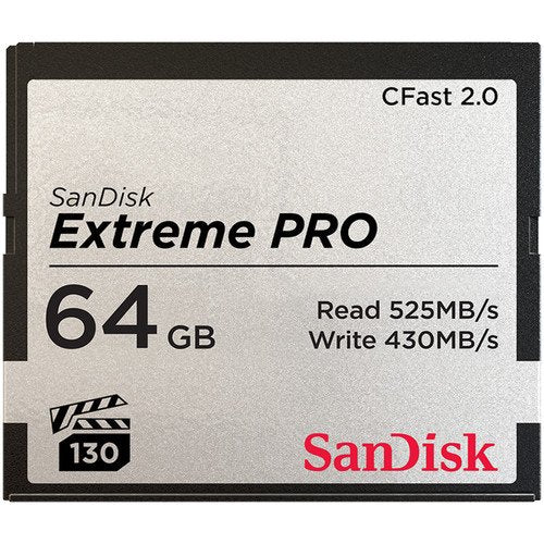 SanDisk 64GB Extreme PRO CFast 2.0 Memory Card image 0