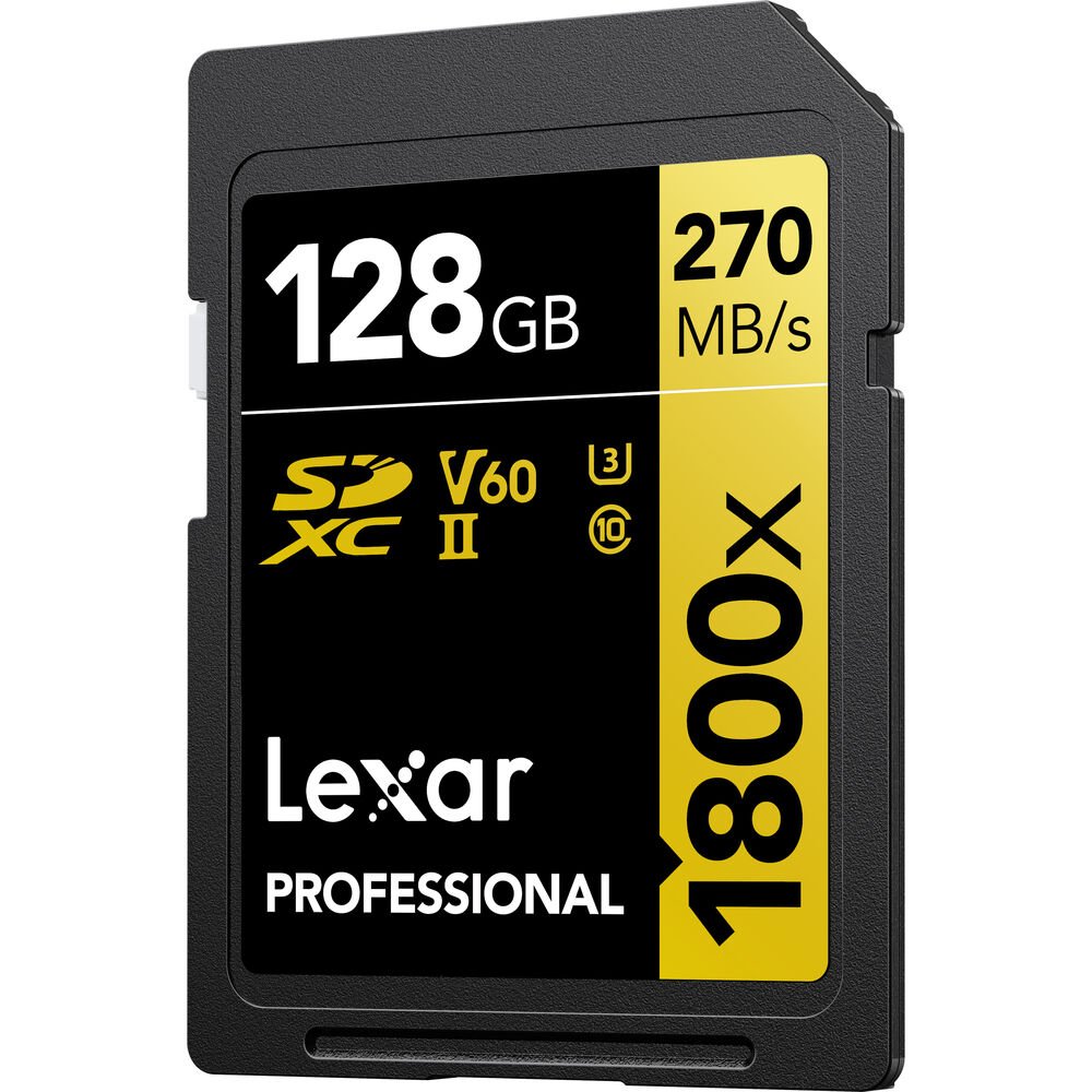Lexar 128GB Professional 1800x UHS-II SDXC Memory Card (GOLD Series) image 2