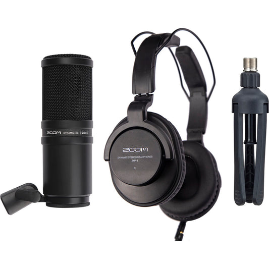 Zoom ZDM-1 Podcast Mic Pack with Headphones, Windscreen, XLR, and Tabletop Stand image 0