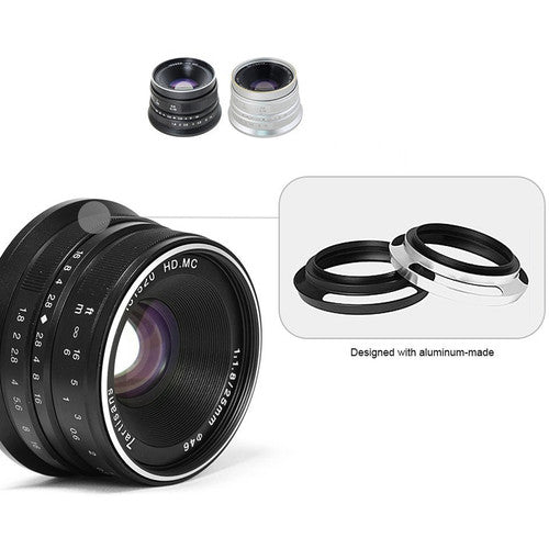 7Artisans 25mm f/1.8 Lens (Fujifilm X, Black) image 3
