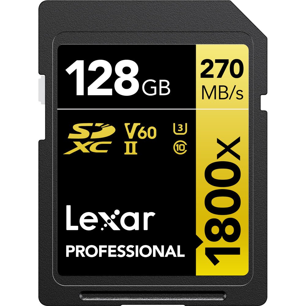 Lexar 128GB Professional 1800x UHS-II SDXC Memory Card (GOLD Series) image 0