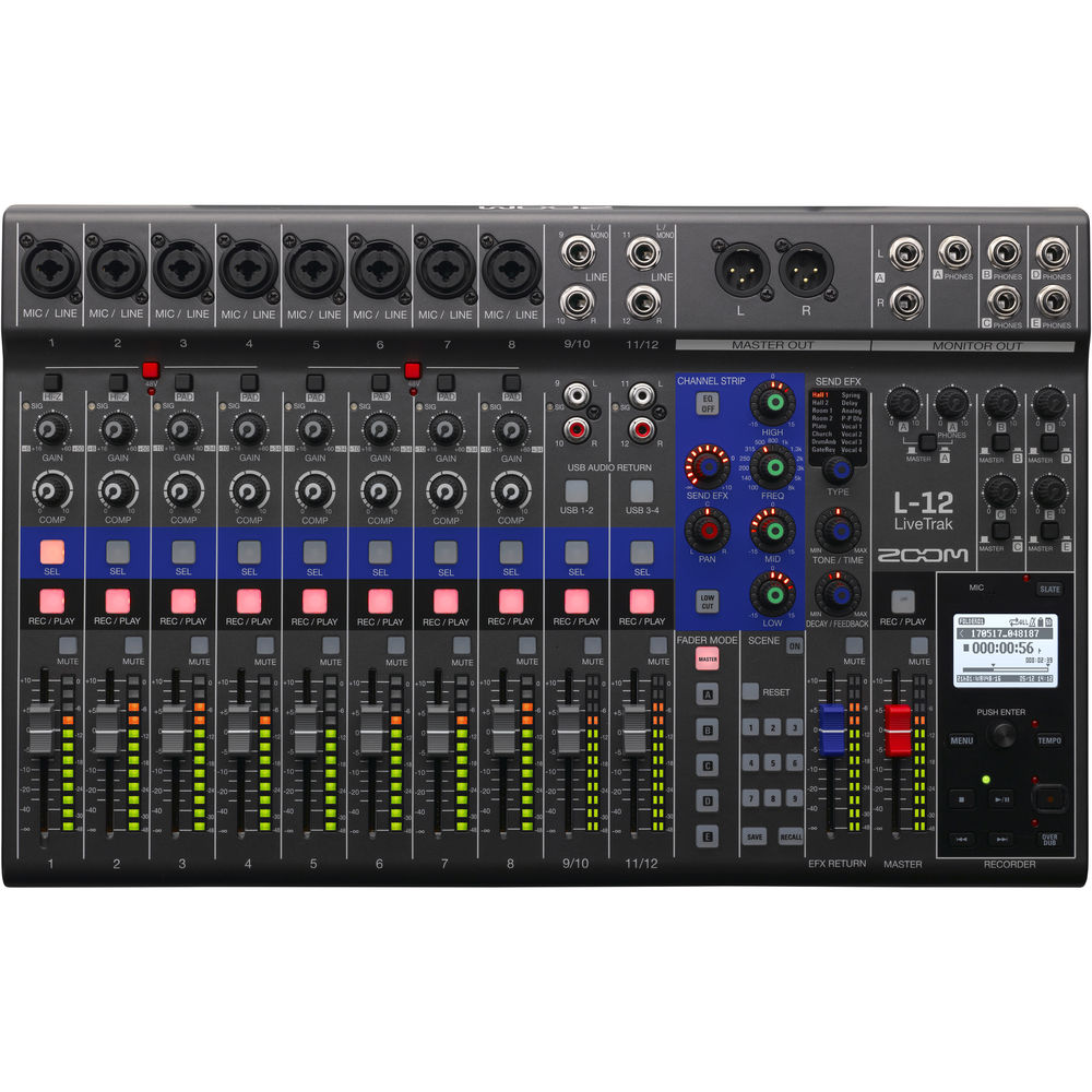 Zoom LiveTrak L-12 - 12-Channel Digital Mixer & Multitrack Recorder image 3