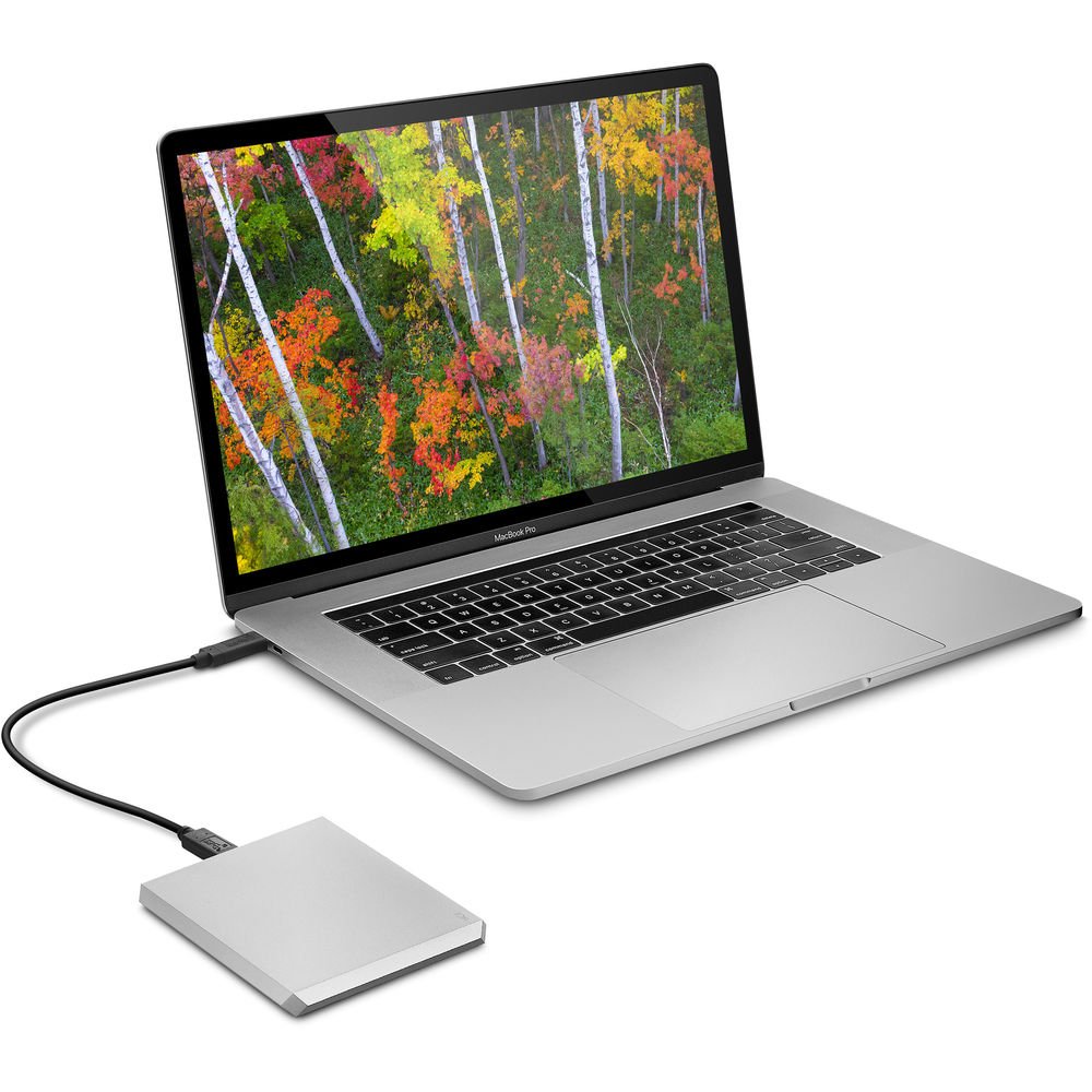 LaCie 2TB USB 3.1 Type-C Mobile Drive (Moon Silver) image 1