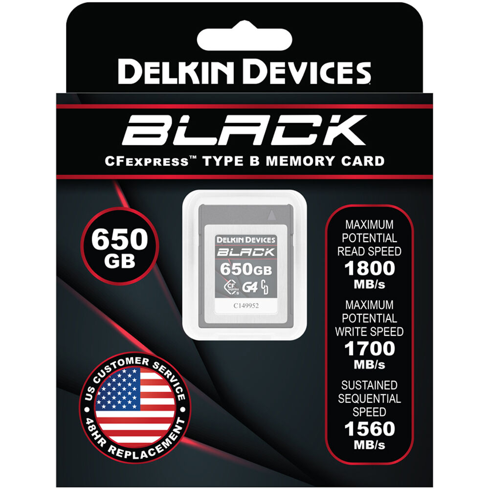 Delkin 650GB BLACK G4 CFexpress Type B Memory Card image 2