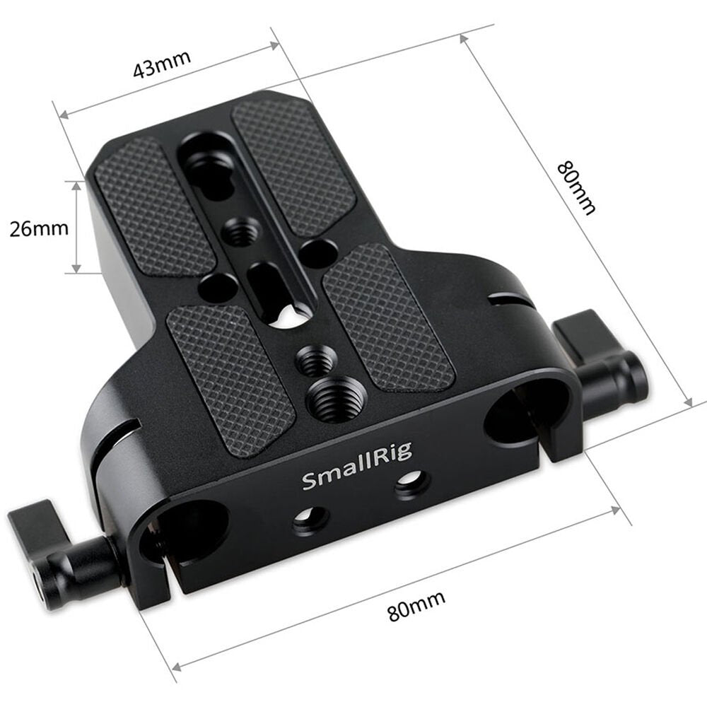 SmallRig Compact Camera Baseplate with 15mm LWS Rod Clamp image 3