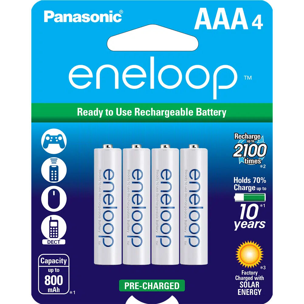 Panasonic eneloop AAA Rechargeable Ni-MH Batteries (800mAh, 4-Pack) image 0