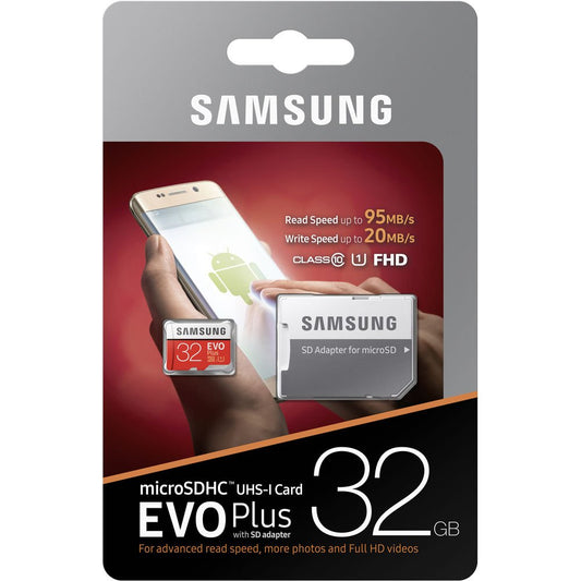 Samsung 32GB EVO Plus UHS-I microSDHC Memory Card with SD Adapter image 0