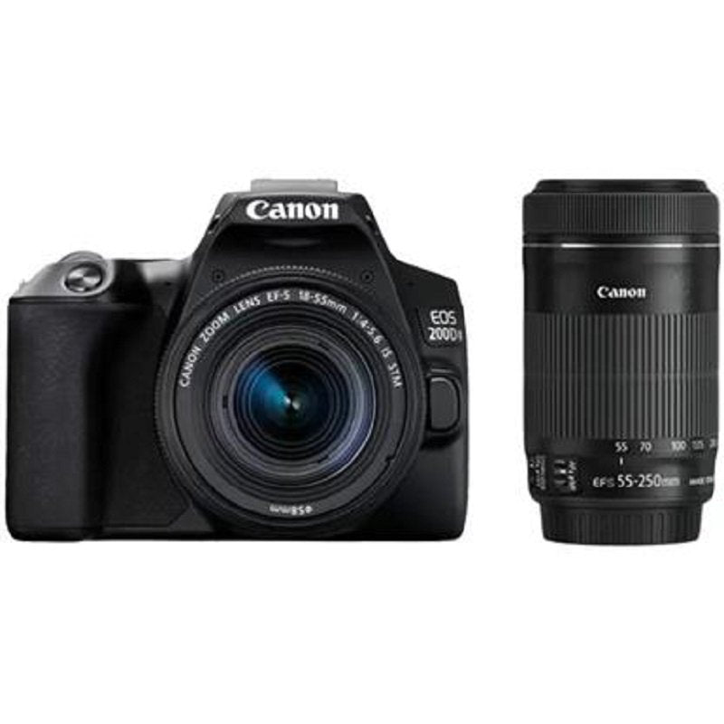 Canon EOS 200D II DSLR Camera EF-S 18 - 55 mm IS STM and 55 - 250 mm IS STM image 0