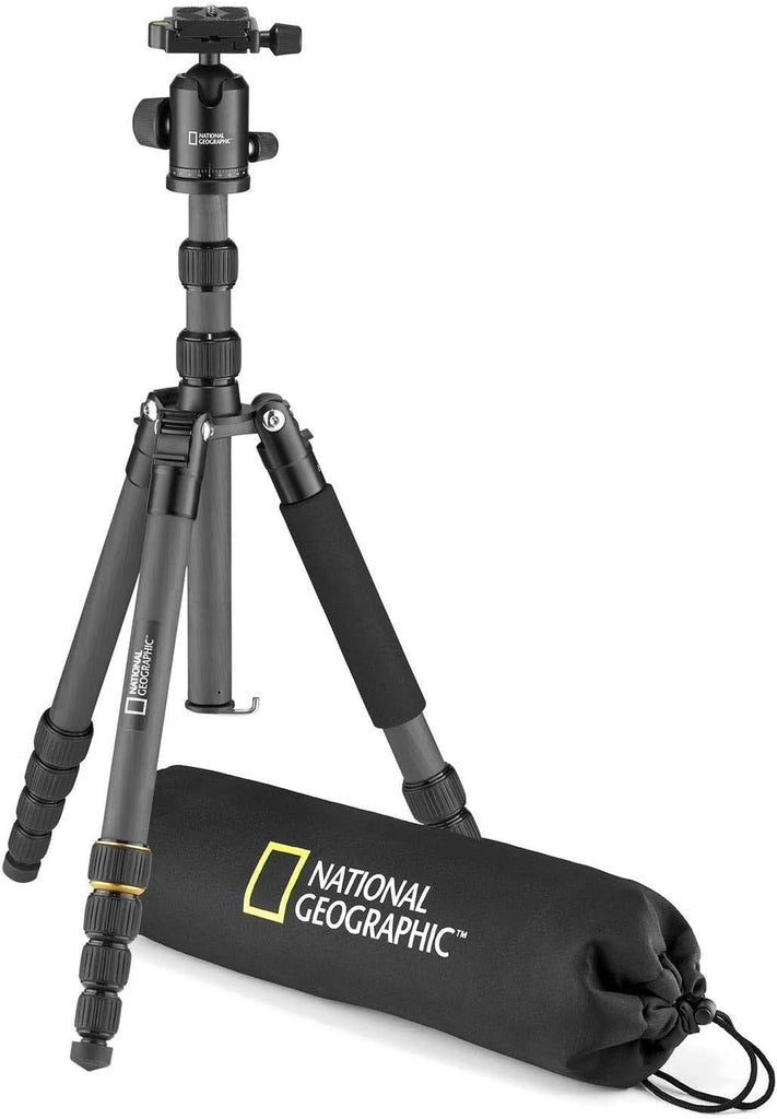 National Geographic  (NGR004TCF)  Travel Photo Tripod Kit with Monopod, Carbon Fibre, 5-Section Legs image 0