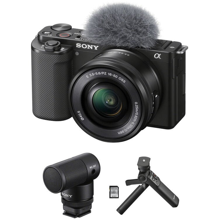 Sony ZV-E10 Mirrorless Camera with 16-50mm Lens and Content Creator Kit (Black) image 0