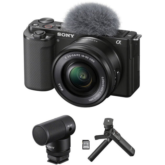 Sony ZV-E10 Mirrorless Camera with 16-50mm Lens and Content Creator Kit (Black) image 0
